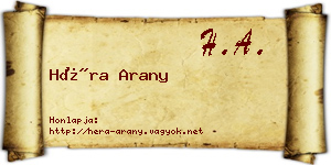 Héra Arany névjegykártya